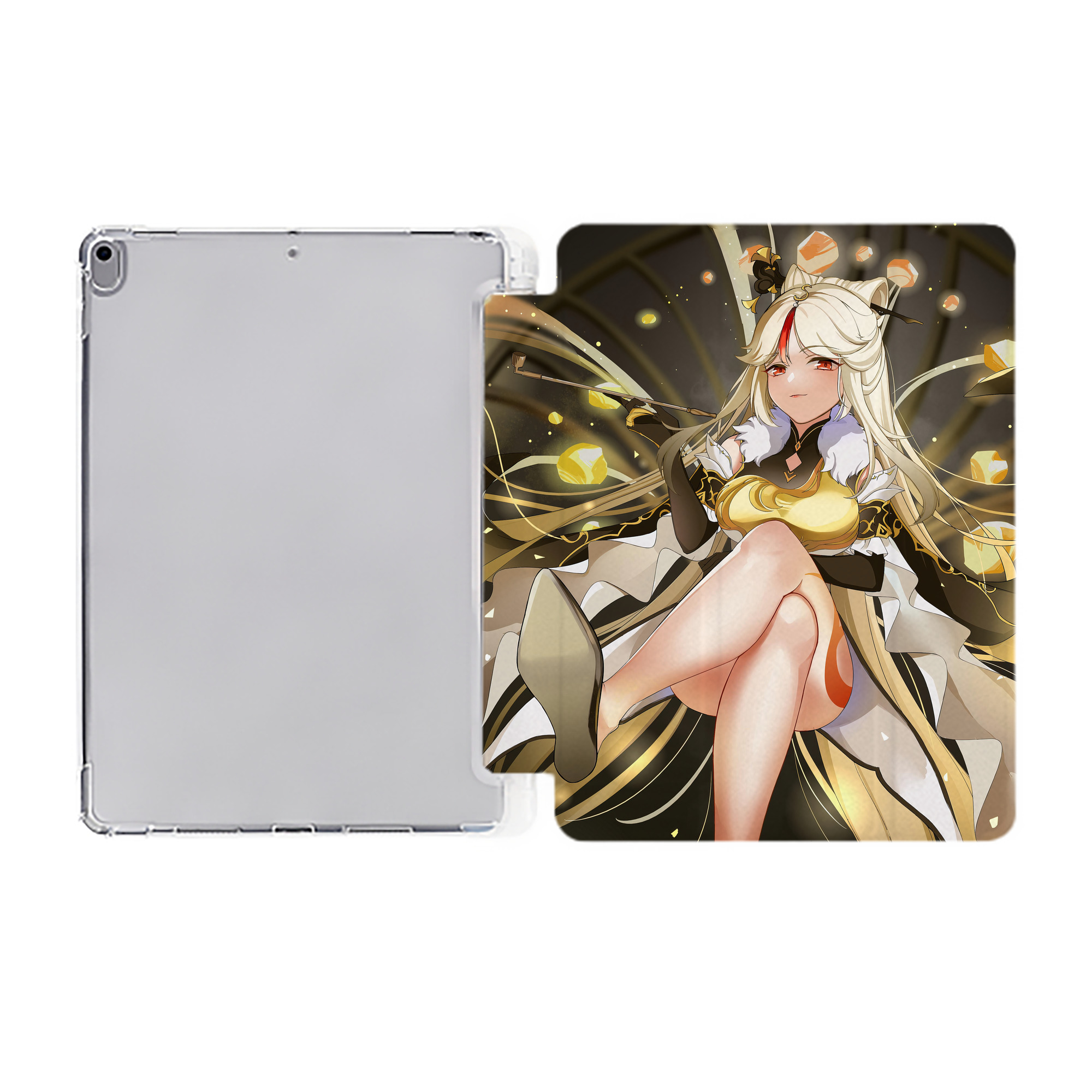 げんし神 genshin IPad ケース ペン収納付き 三つ折りスタンド PUレザー×シリコン 対応機種9.5/10.5/10.9インチ